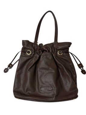 Cole Haan Vintage Classic Brown faux  Leather Drawstring Tote Bag